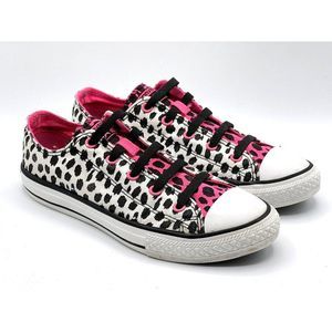 Converse All Star Low Animal Print Hot Pink White Slip On Sneakers Girls Size 3